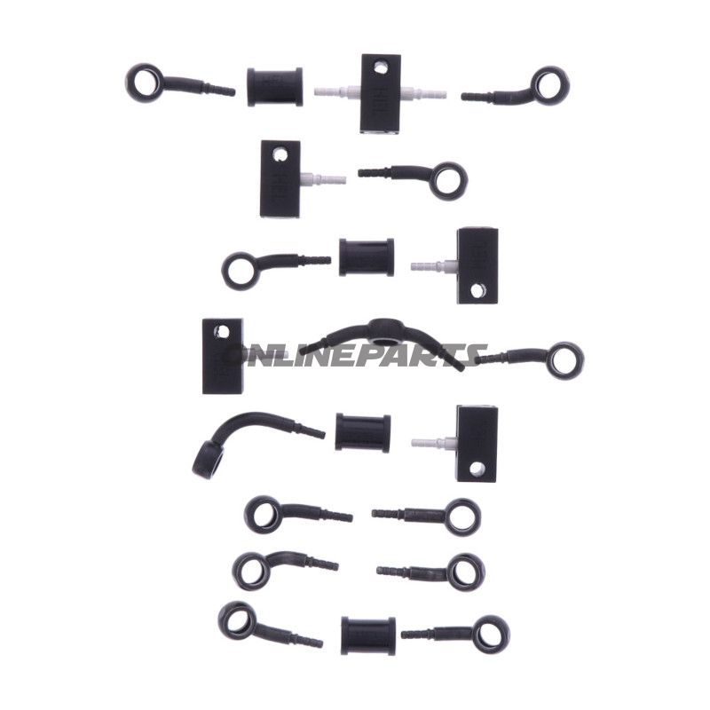 Bremsslange Stålflex Kit Tilslutning sort 10-delt bl.a. Honda CBR 1100 XX