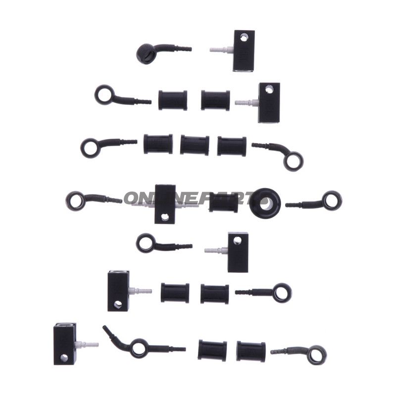 Bremsslange Stålflex Kit Tilslutning sort 9-delt bl.a. Honda VFR 800