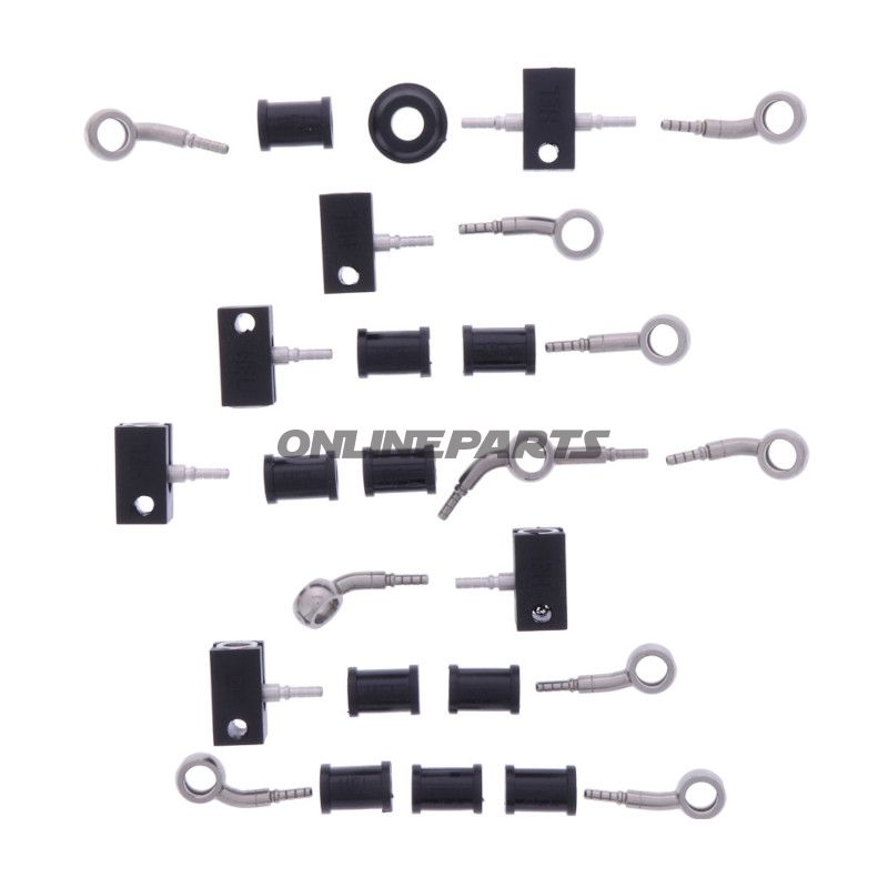 Bremsslange Stålflex Kit Tilslutning sølv 9-delt bl.a. Honda VFR 800
