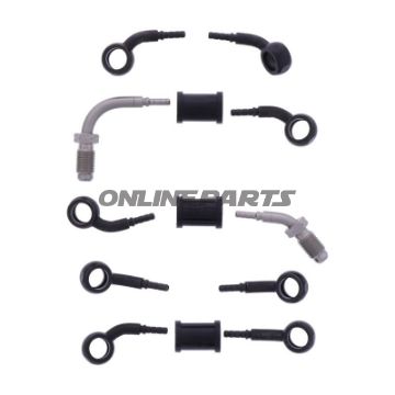 Bremsslange Stålflex Kit Tilslutning sort 5-delt bl.a. Suzuki GSF 650 SA