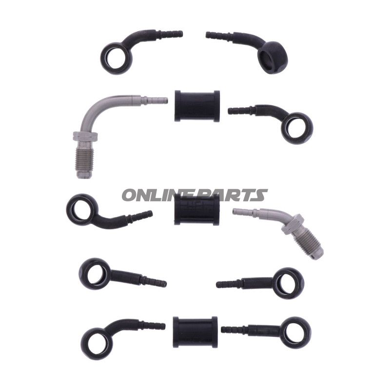 Bremsslange Stålflex Kit Tilslutning sort 5-delt bl.a. Suzuki GSF 650 SA