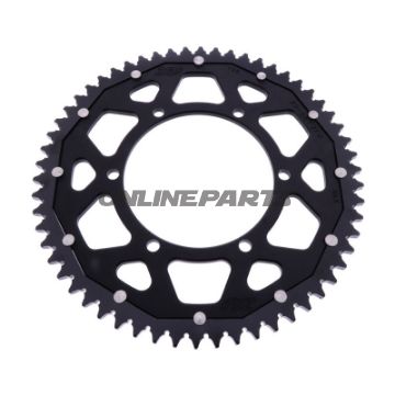 BAGESTE TANDHJUL DOBBELT 58 TANDHØJDE 428 SORT ZF INDVENDIG DIAMETER 108 BOLT AFSTAND 123