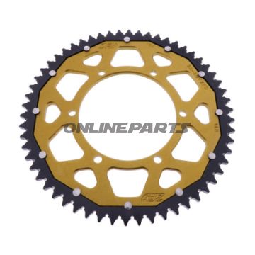 BAGESTE TANDHJUL DOBBELT 58 TANDHØJDE 428 GULD ZF INDVENDIG DIAMETER 108 BOLT AFSTAND 123