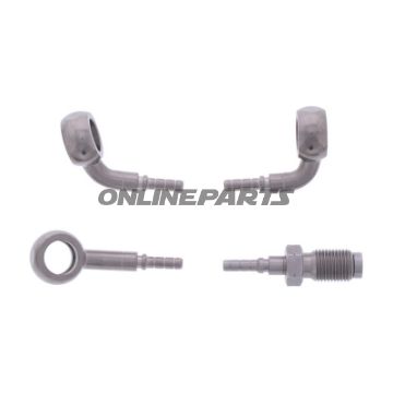 FLETTET STÅL BREMSESLANGE KIT FITTINGS SØLV 2 STK