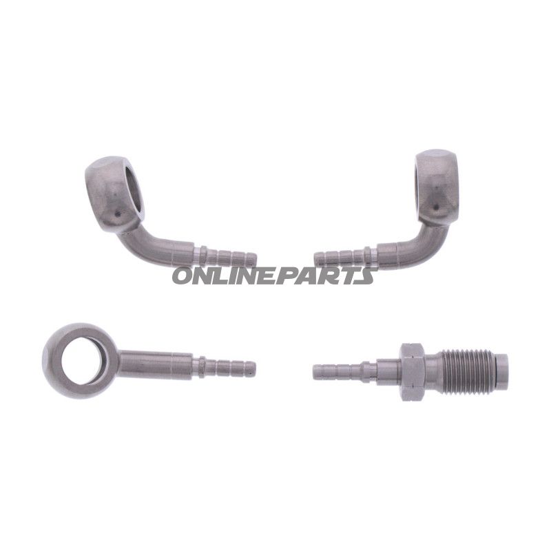 FLETTET STÅL BREMSESLANGE KIT FITTINGS SØLV 2 STK