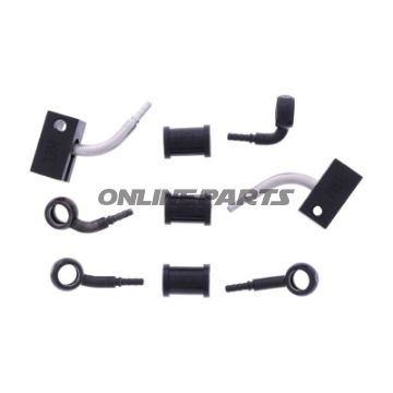 FLETTET STÅL BREMSESLANGESÆT FITTINGS SORT 3 DELE