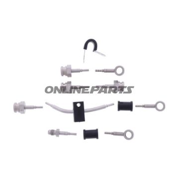 FLETTET STÅL BREMSESLANGE KIT FITTINGS SØLV 5 DELE