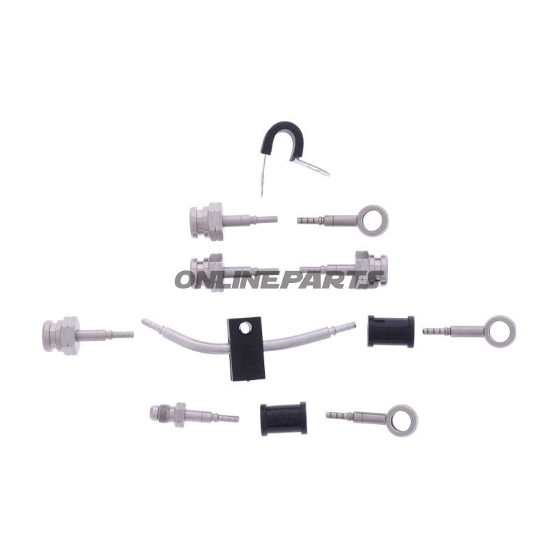 FLETTET STÅL BREMSESLANGE KIT FITTINGS SØLV 5 DELE