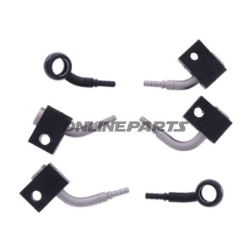 FLETTET STÅL BREMSESLANGESÆT FITTINGS SORT 3 DELE