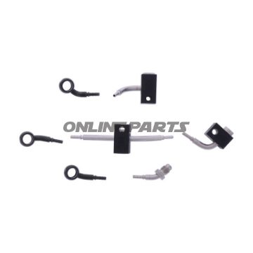 FLETTET STÅL BREMSESLANGE KIT FITTINGS SORT 4 DELE