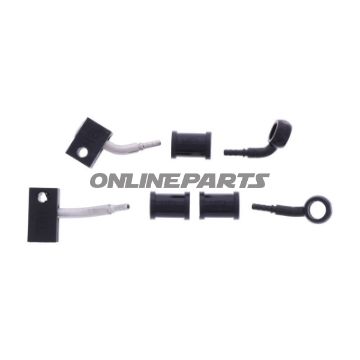 FLETTET STÅL BREMSESLANGE KIT FITTINGS SORT 2 DELE