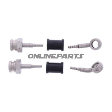 FLETTET STÅL BREMSESLANGE KIT FITTINGS SØLV 2 STK