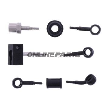 FLETTET STÅL BREMSESLANGESÆT FITTINGS SORT 3 DELE