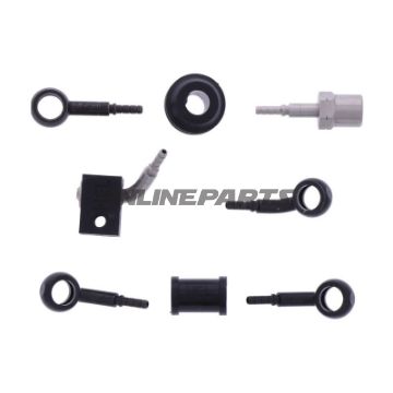 FLETTET STÅL BREMSESLANGESÆT FITTINGS SORT 3 DELE