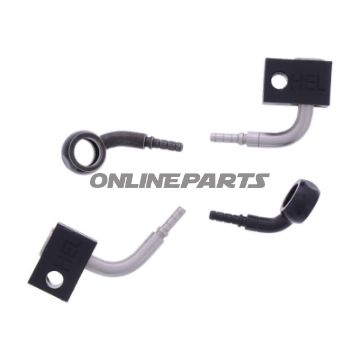 FLETTET STÅL BREMSESLANGE KIT FITTINGS SORT 2 DELE