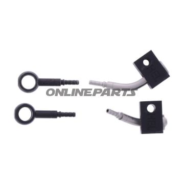 FLETTET STÅL BREMSESLANGE KIT FITTINGS SORT 2 DELE