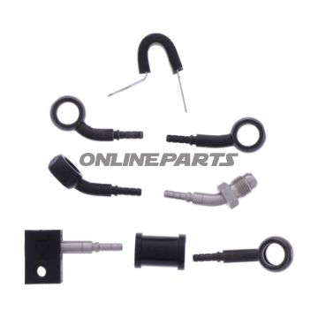 FLETTET STÅL BREMSESLANGESÆT FITTINGS SORT 3 DELE