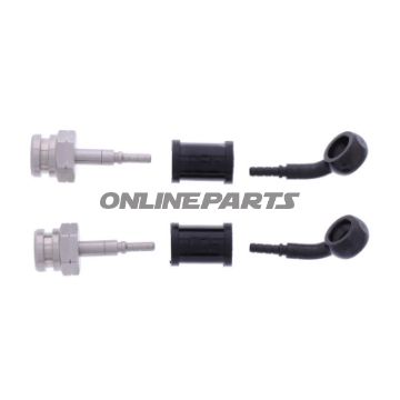 FLETTET STÅL BREMSESLANGE KIT FITTINGS SORT 2 DELE