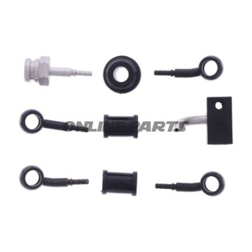 FLETTET STÅL BREMSESLANGESÆT FITTINGS SORT 3 DELE