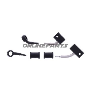 FLETTET STÅL BREMSESLANGE KIT FITTINGS SORT 2 DELE