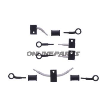 FLETTET STÅL BREMSESLANGE KIT FITTINGS SORT 5 DELE