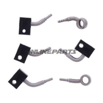 FLETTET STÅL BREMSESLANGE KIT FITTINGS SØLV 3 DELE