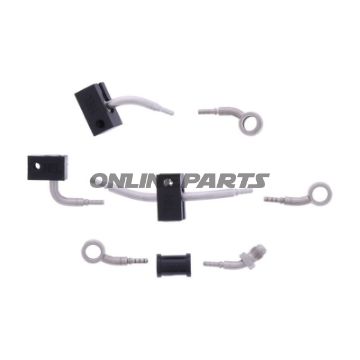 FLETTET STÅL BREMSESLANGE KIT FITTINGS SØLV 4 DELE