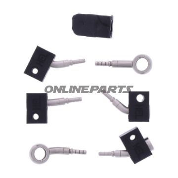 FLETTET STÅL BREMSESLANGE KIT FITTINGS SØLV 3 DELE