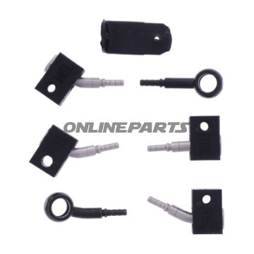 FLETTET STÅL BREMSESLANGESÆT FITTINGS SORT 3 DELE