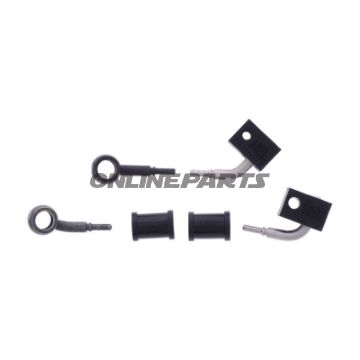 FLETTET STÅL BREMSESLANGE KIT FITTINGS SORT 2 DELE