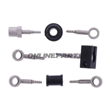 FLETTET STÅL BREMSESLANGE KIT FITTINGS SØLV 3 DELE