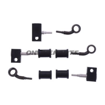 FLETTET STÅL BREMSESLANGESÆT FITTINGS SORT 3 DELE