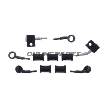 FLETTET STÅL BREMSESLANGESÆT FITTINGS SORT 3 DELE