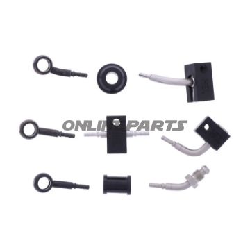 FLETTET STÅL BREMSESLANGE KIT FITTINGS SORT 4 DELE