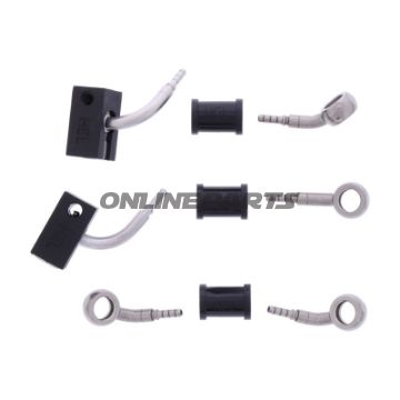 FLETTET STÅL BREMSESLANGE KIT FITTINGS SØLV 3 DELE
