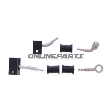 FLETTET STÅL BREMSESLANGE KIT FITTINGS SØLV 2 STK