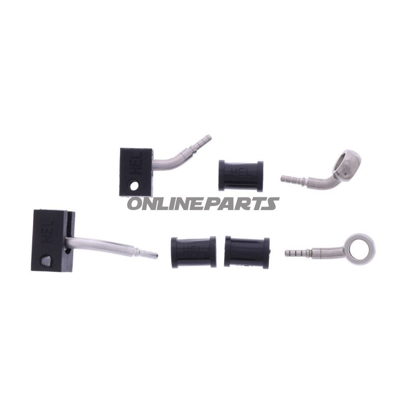 FLETTET STÅL BREMSESLANGE KIT FITTINGS SØLV 2 STK