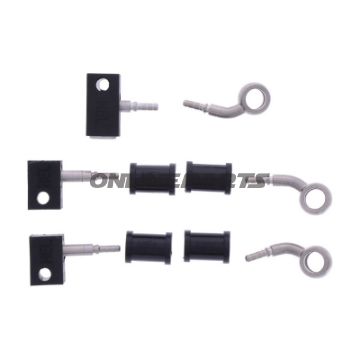 FLETTET STÅL BREMSESLANGE KIT FITTINGS SØLV 3 DELE