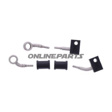 FLETTET STÅL BREMSESLANGE KIT FITTINGS SØLV 2 STK