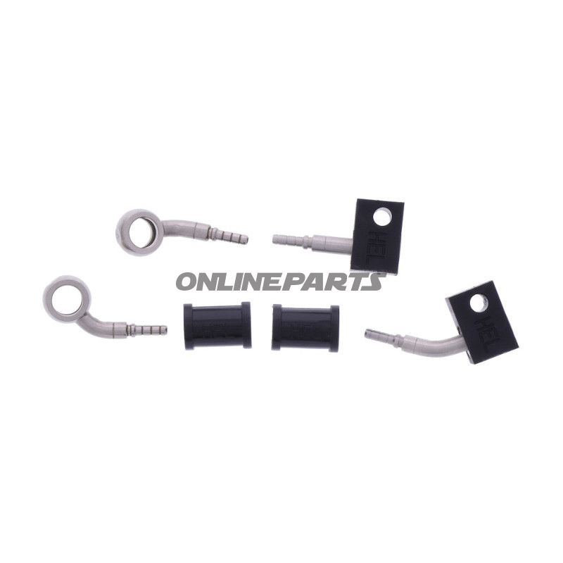 FLETTET STÅL BREMSESLANGE KIT FITTINGS SØLV 2 STK