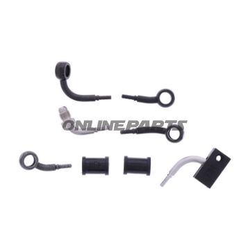 FLETTET STÅL BREMSESLANGESÆT FITTINGS SORT 3 DELE