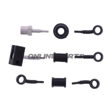 FLETTET STÅL BREMSESLANGESÆT FITTINGS SORT 3 DELE