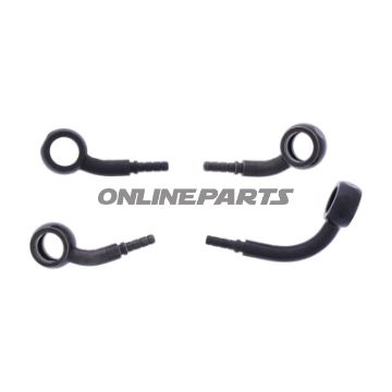 FLETTET STÅL BREMSESLANGE KIT FITTINGS SORT 2 DELE