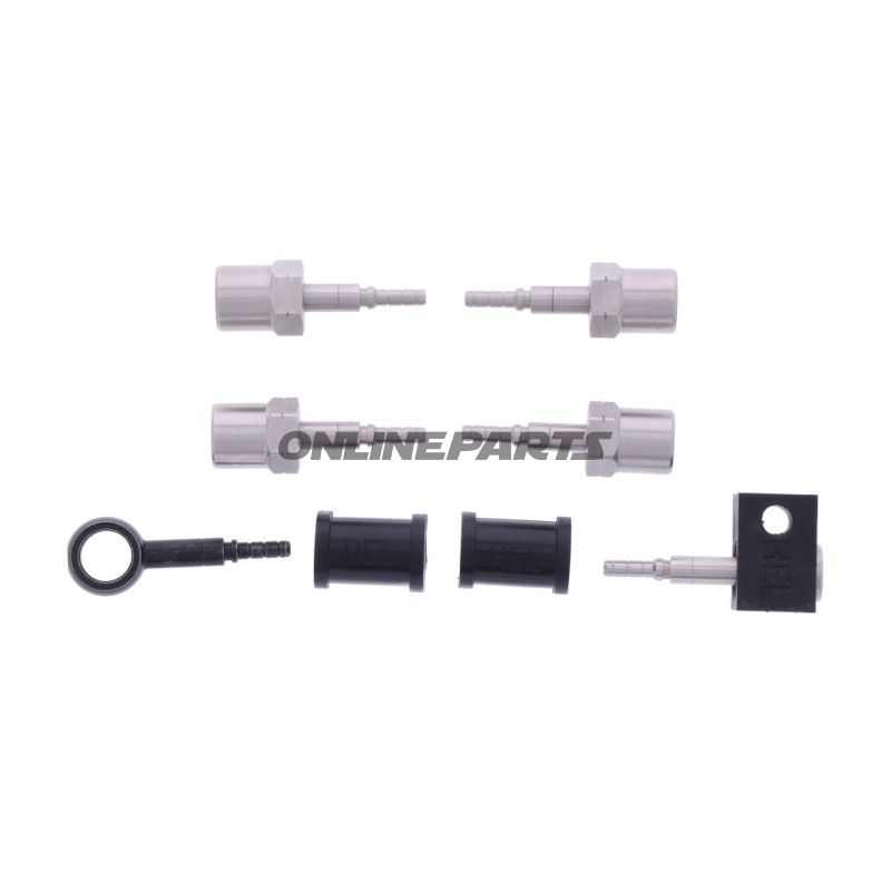 FLETTET STÅL BREMSESLANGESÆT FITTINGS SORT 3 DELE