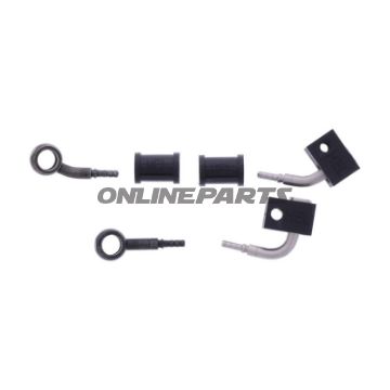 FLETTET STÅL BREMSESLANGE KIT FITTINGS SORT 2 DELE