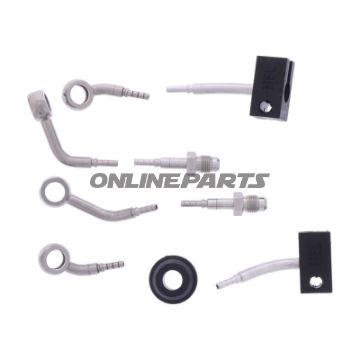 FLETTET STÅL BREMSESLANGE KIT FITTINGS SØLV 4 DELE
