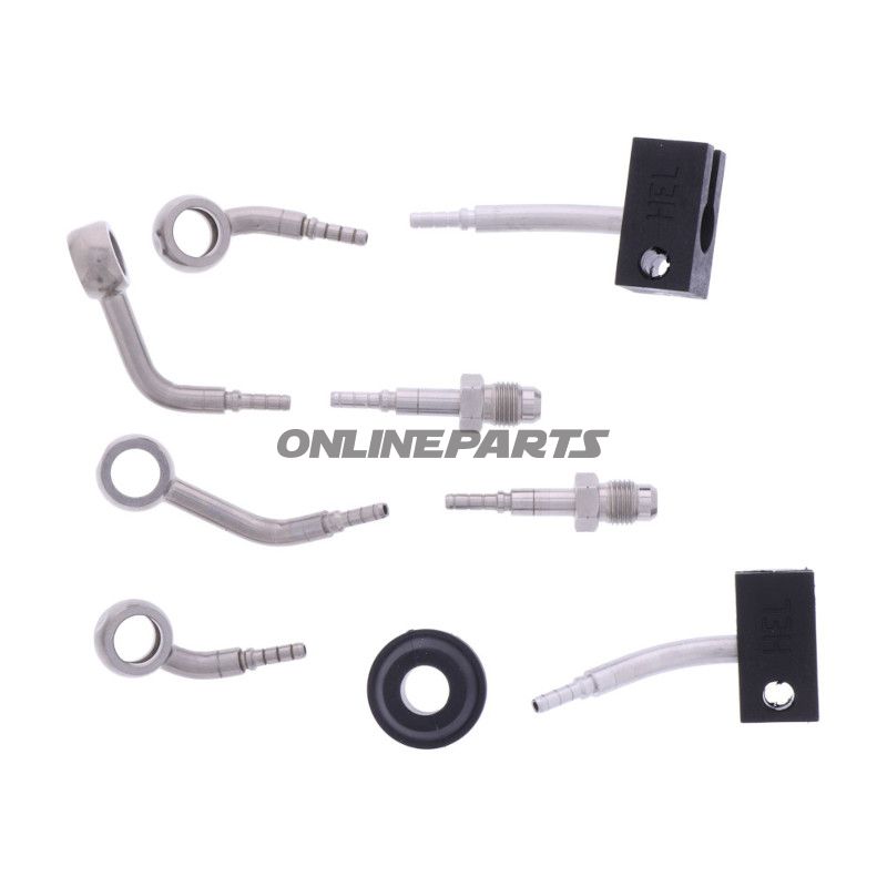FLETTET STÅL BREMSESLANGE KIT FITTINGS SØLV 4 DELE