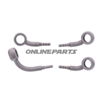 FLETTET STÅL BREMSESLANGE KIT FITTINGS SØLV 2 STK