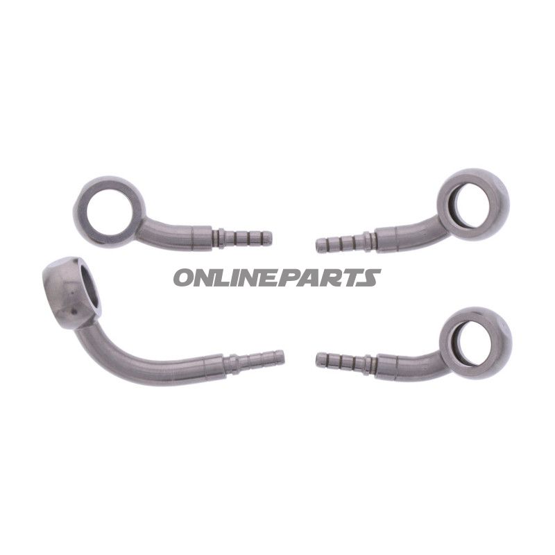 FLETTET STÅL BREMSESLANGE KIT FITTINGS SØLV 2 STK