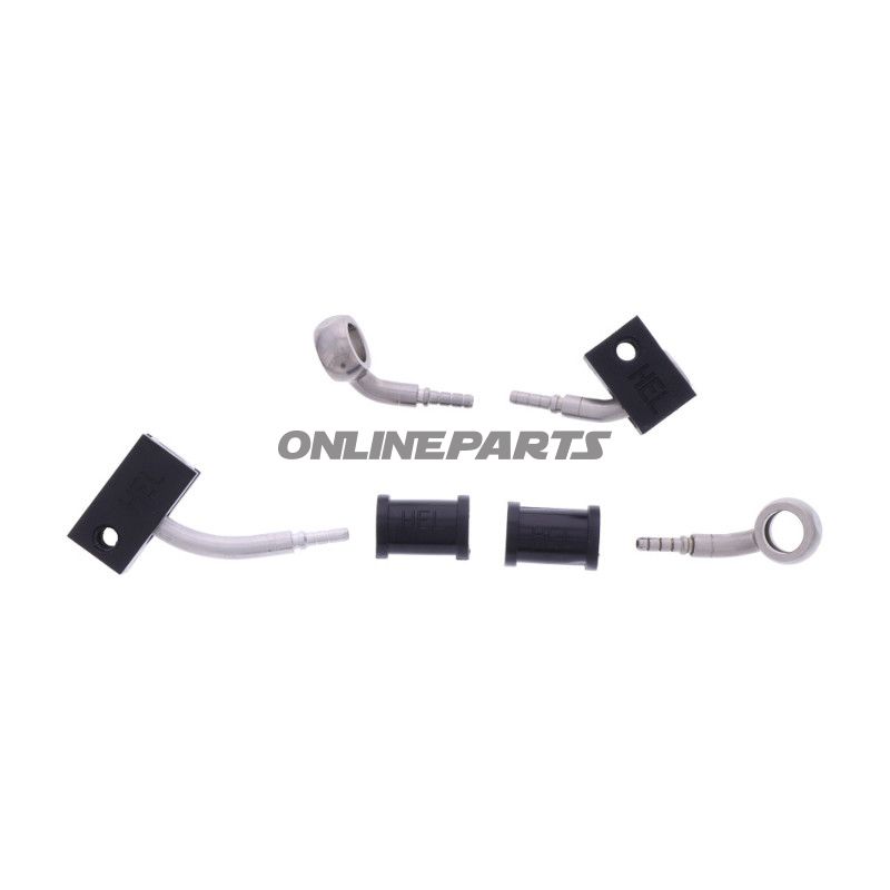 FLETTET STÅL BREMSESLANGE KIT FITTINGS SØLV 2 STK